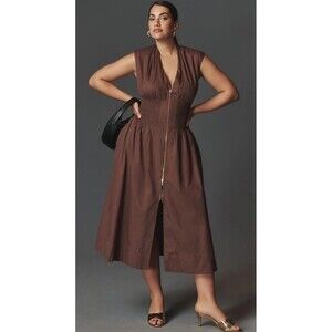 Anthropologie Brown Midi Dress